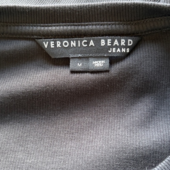 VERONICA BEARD  Clydes Top Black Flare Sleeve Ribbed Shirt Sz M - Picture 6 of 11